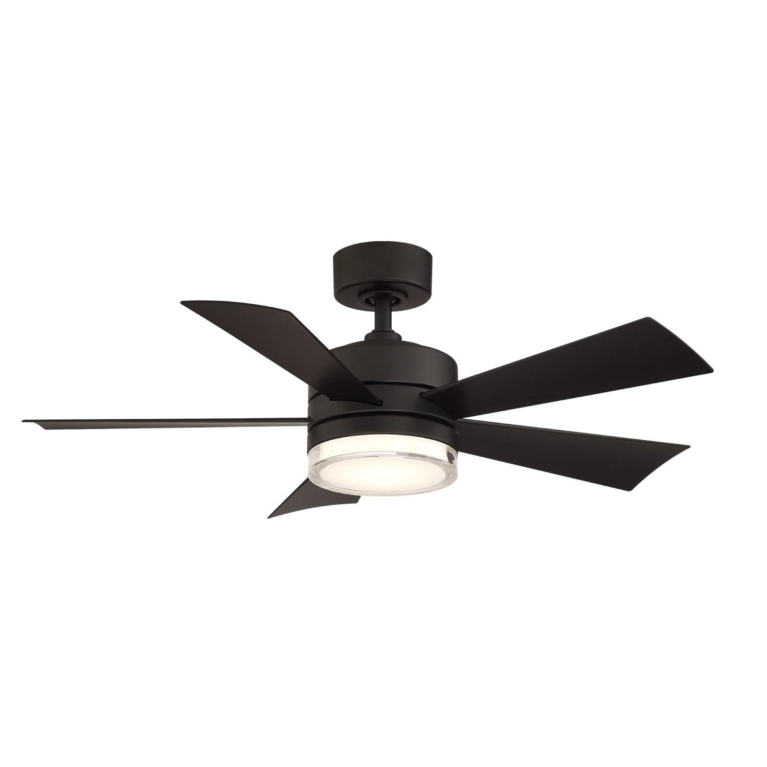 Wynd 5 - Blade Outdoor /Indoor Smart Ceiling Fan with Remote Control and LED Light Kit Included, Works With Alexa and iOS or Android App
