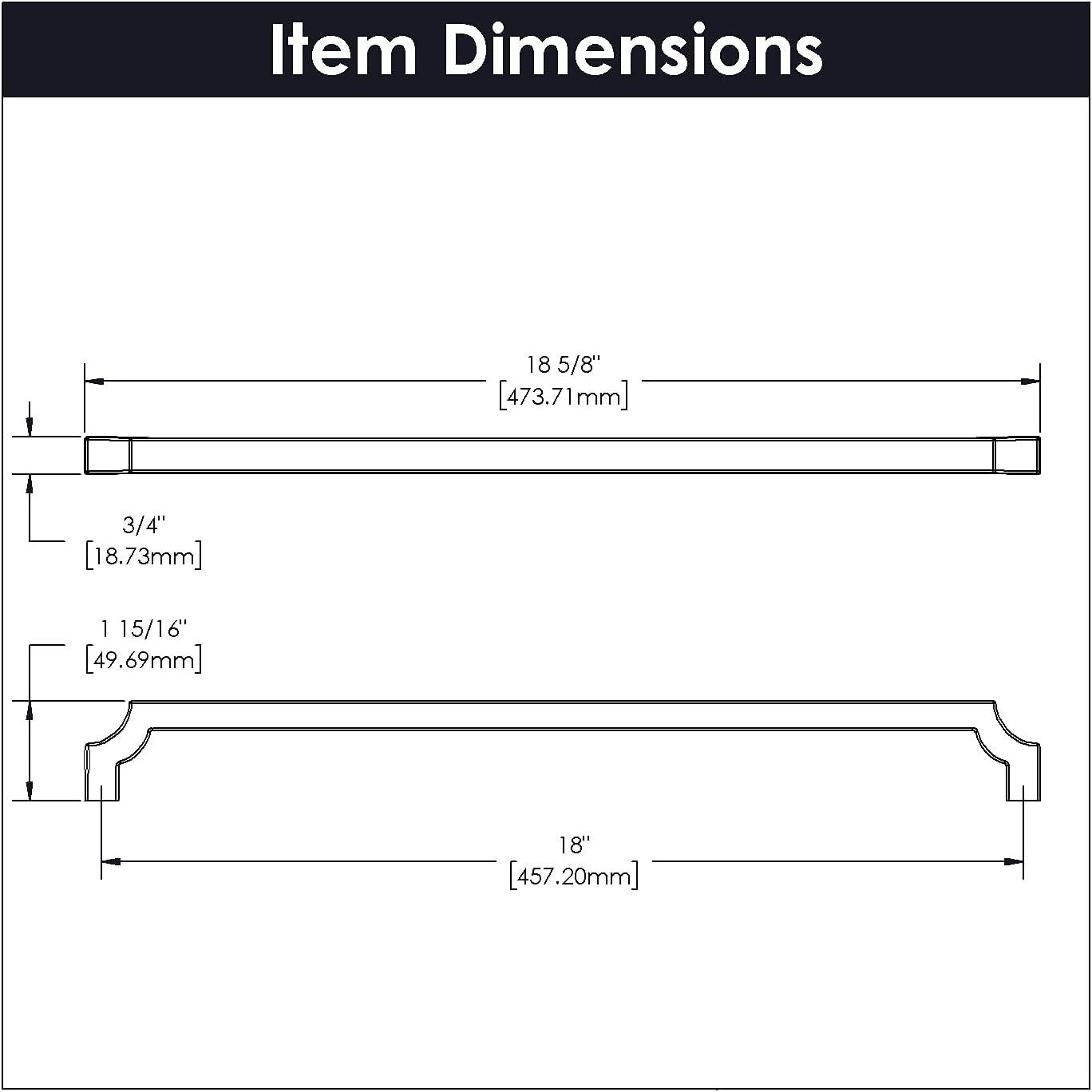 18-Inch Brushed Golden Brass Modern Appliance Pull