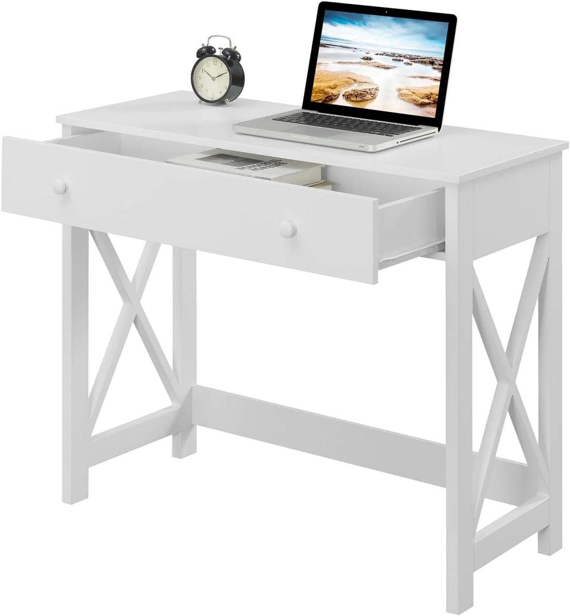 Convenience Concepts Oxford 30 inches Tall 1 Drawer 36-inch Desk, White, All Ages