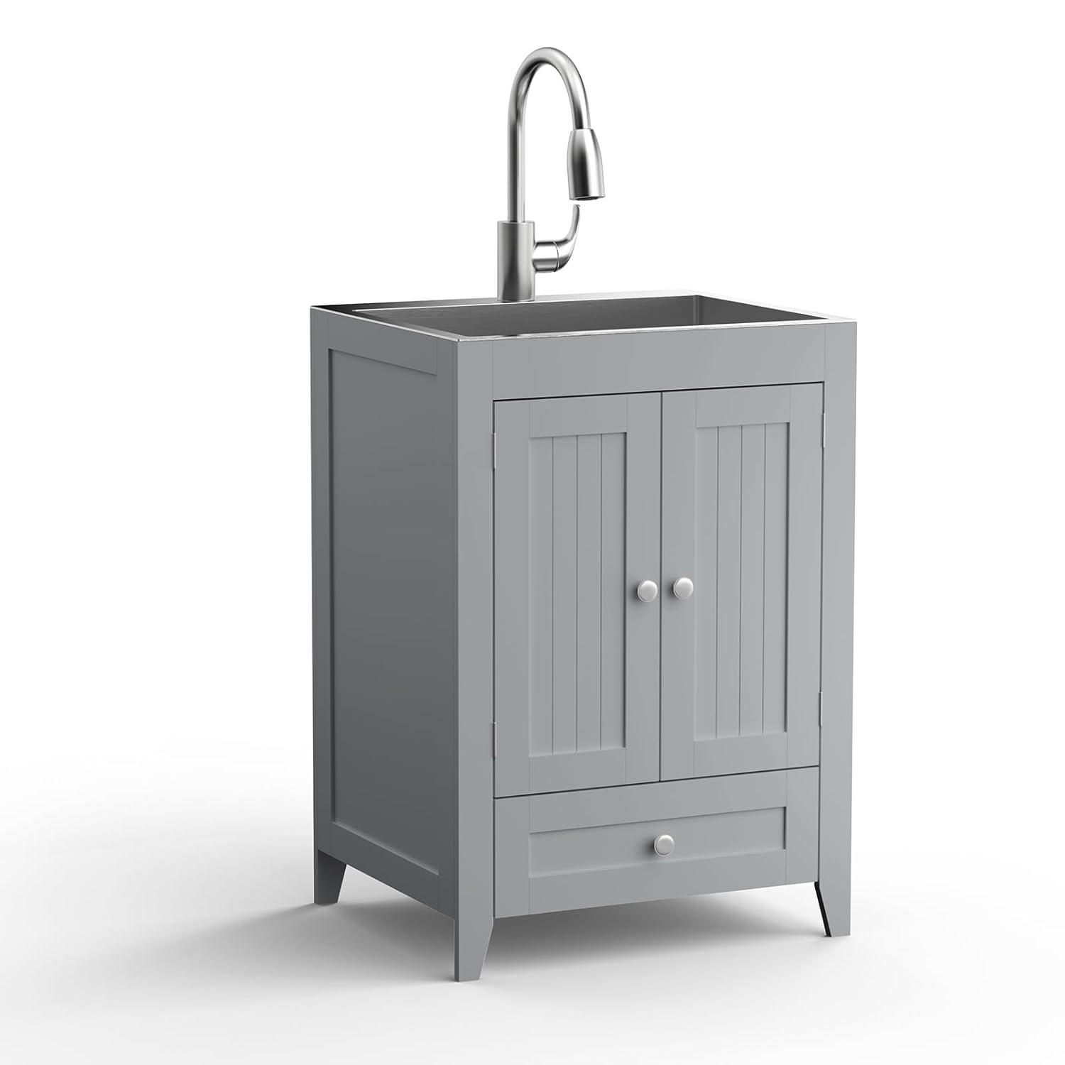 Ktaxon Gray Stainless Steel 72.6 lb Utility Sink