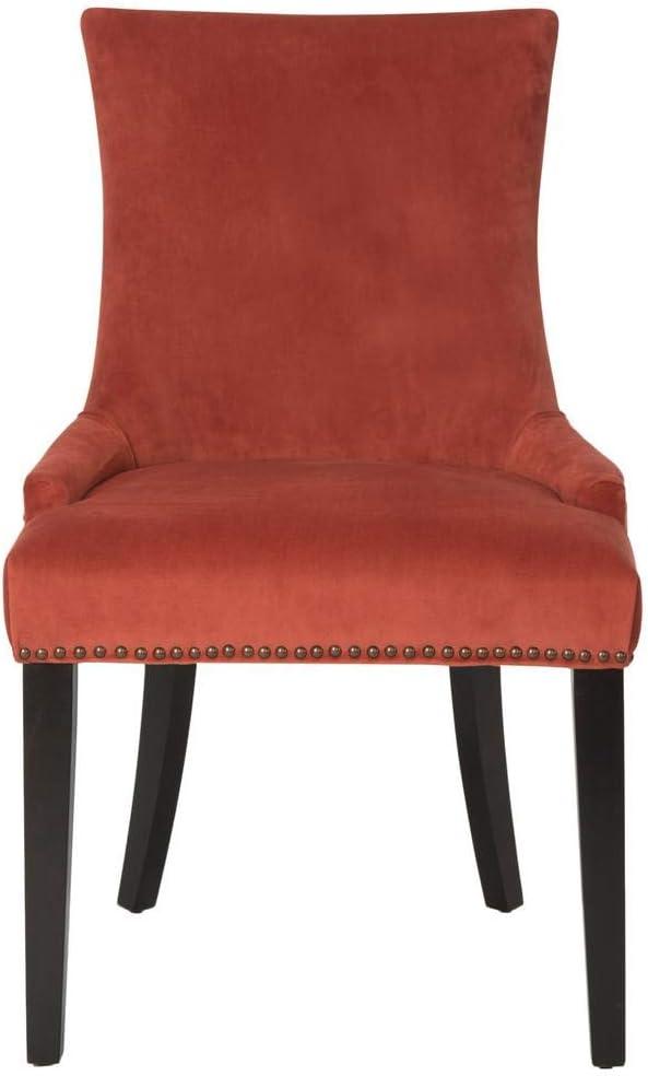 Lester 19''H Dining Chair (Set of 2) with Brass Nail Heads - Rust - Safavieh