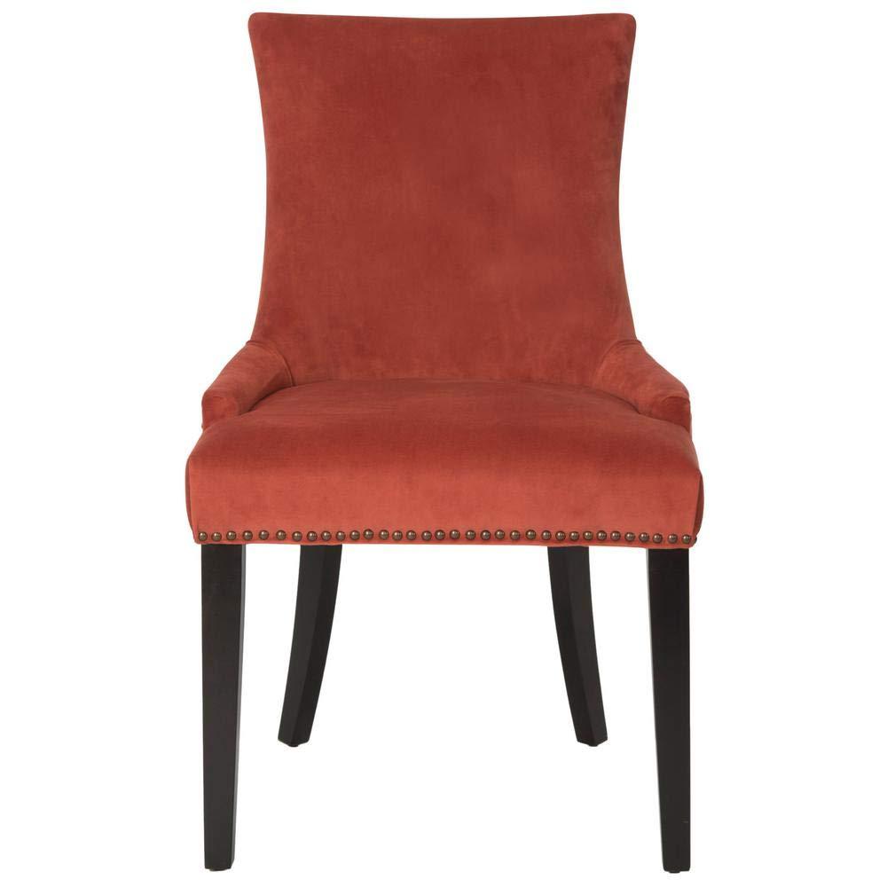 Lester 19''H Dining Chair (Set of 2) with Brass Nail Heads - Rust - Safavieh