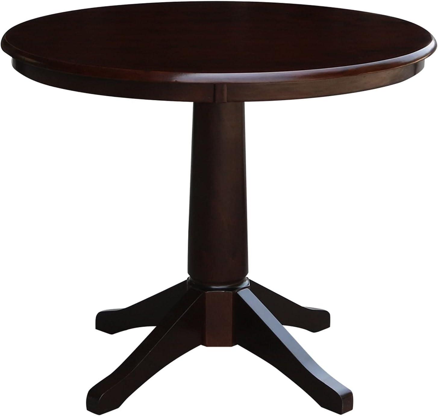 36" Round Pedestal Bar Height Table - Mocha