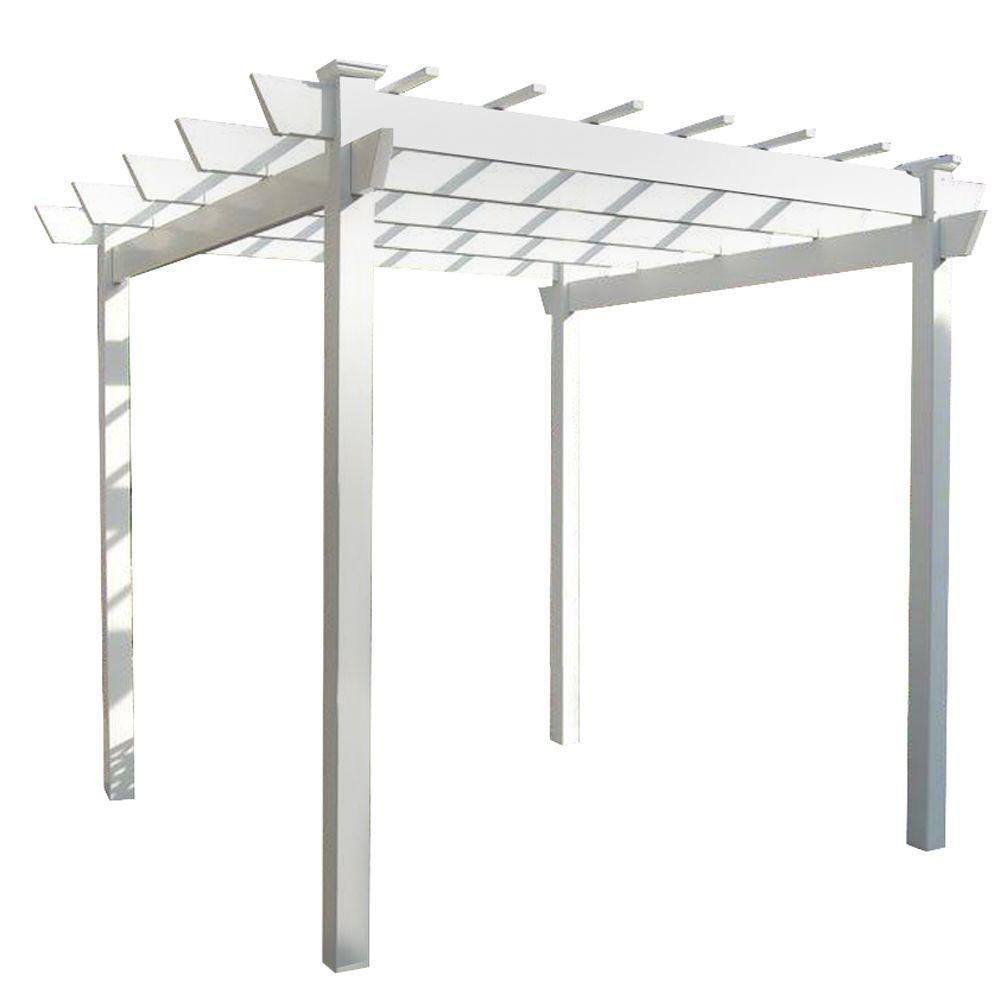 DuraTrel Kingston 7' x 7' White Vinyl Pergola