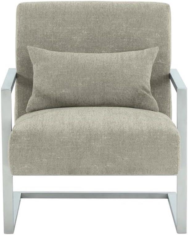 Armen Living Skyline Modern Fabric Upholstered Accent Chair in Gray