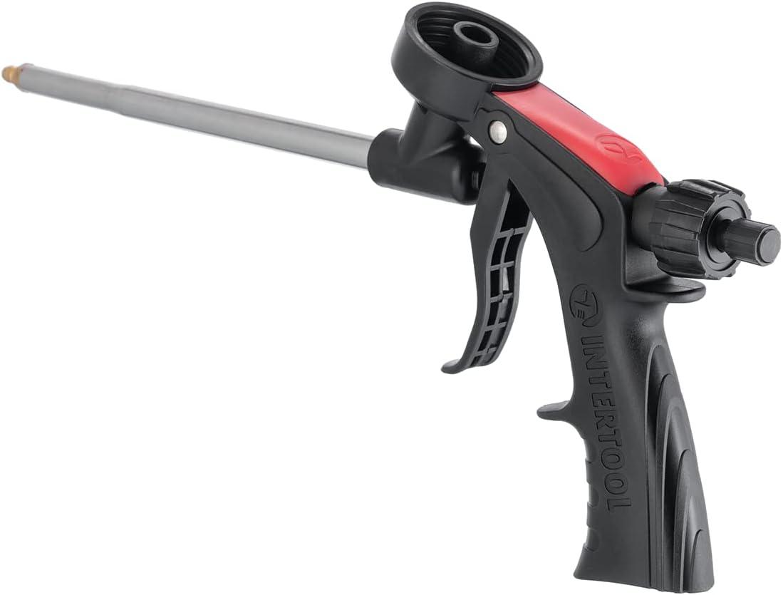 INTERTOOL Spray Foam Gun, Professional Expanding Insulation, Sealant Applicator, Lightweight Plastic Body, Advanced Flow Control Knob for Accurate Control PT08-0608