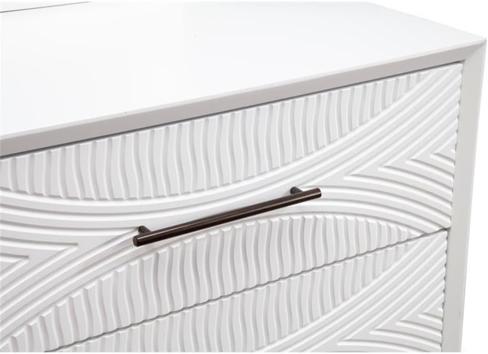 Alpine Furniture Tranquility 2 Drawer Nightstand, 22" W X 16" D X 26" H, white