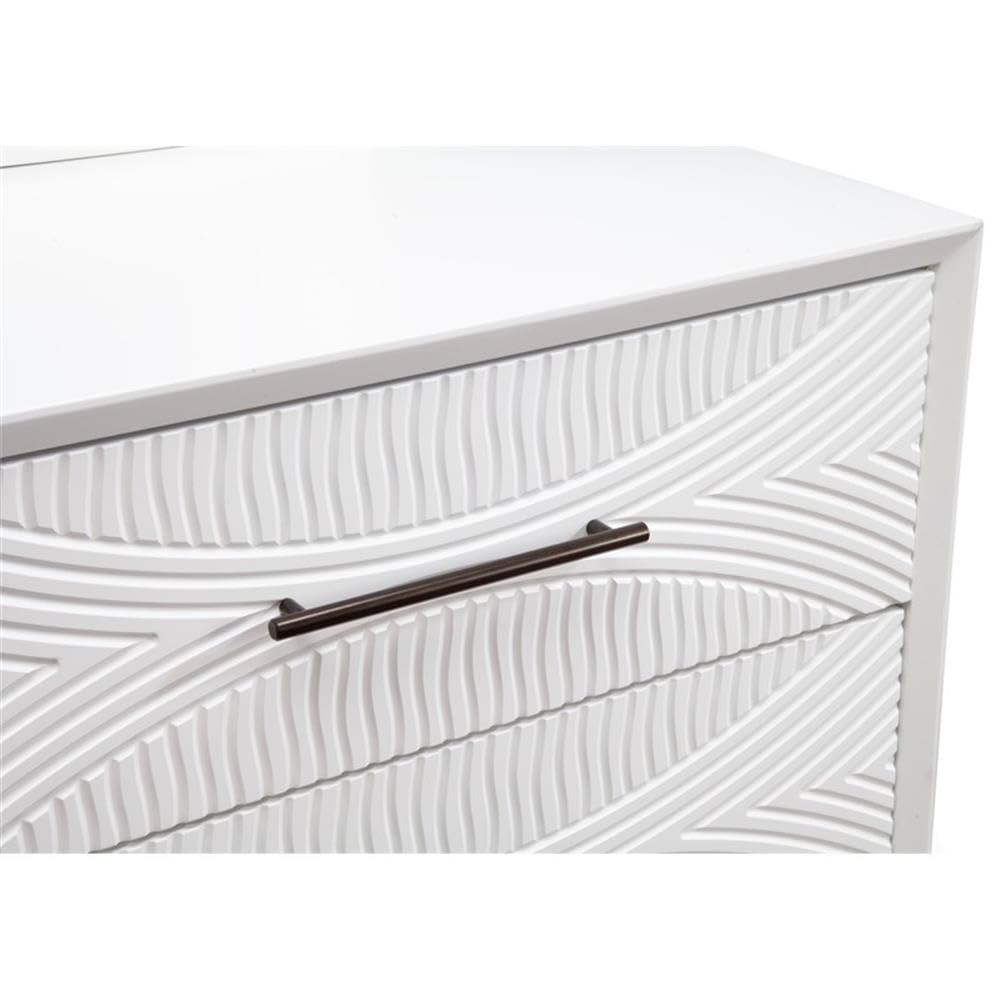 Alpine Furniture Tranquility 2 Drawer Nightstand, 22" W X 16" D X 26" H, white