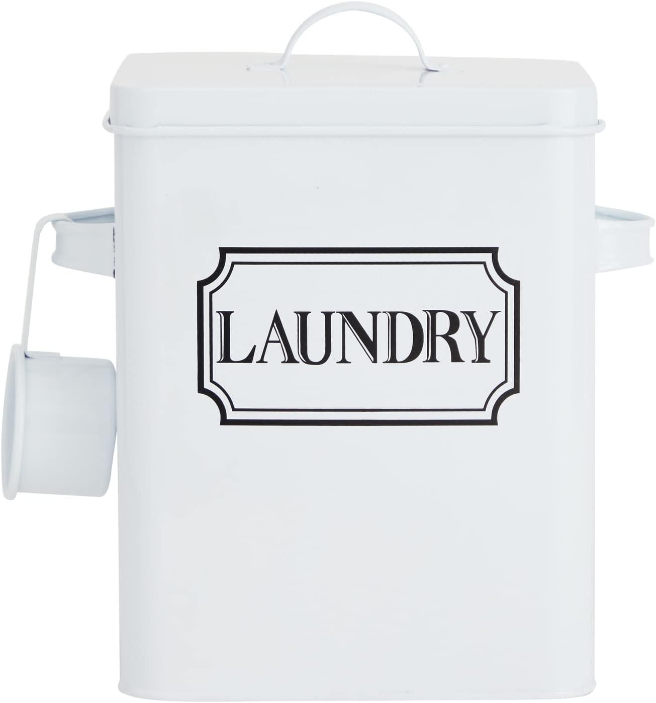 Juvale Laundry Detergent Container for Powder, Beads, Pods, Laundry Canister with Scoop for Bathroom, 100 Oz Capacity, 9x7x6 In