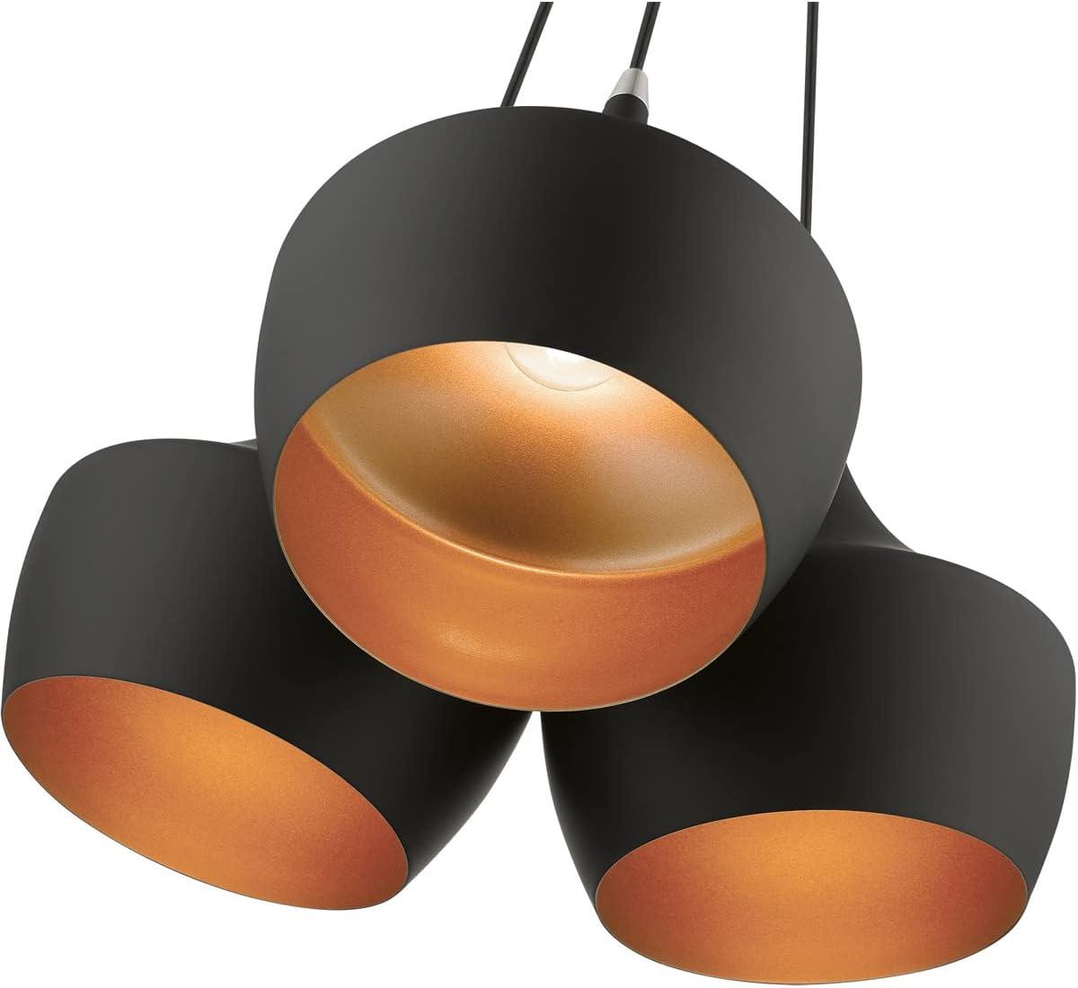 41083-04-Livex Lighting-Waldorf - 3 Light Cluster Pendant In Mid Century Modern Style-18.5 Inches Tall and 20.5 Inches Wide-Black Finish