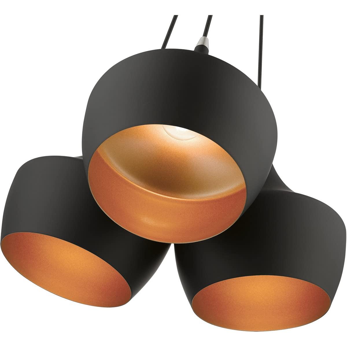 41083-04-Livex Lighting-Waldorf - 3 Light Cluster Pendant In Mid Century Modern Style-18.5 Inches Tall and 20.5 Inches Wide-Black Finish