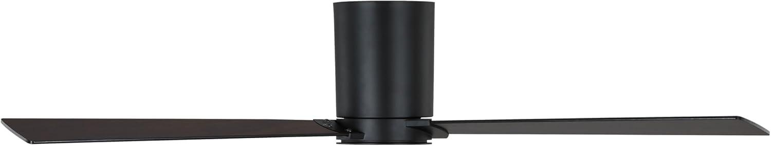 Monte Carlo 3RZHR52MBK Rozzen Hugger 52" Black Ceiling Fan with Remote Control, Reversible DC Motor, Damp Rated, 3 Reversible Blades (Midnight Black and American Walnut)