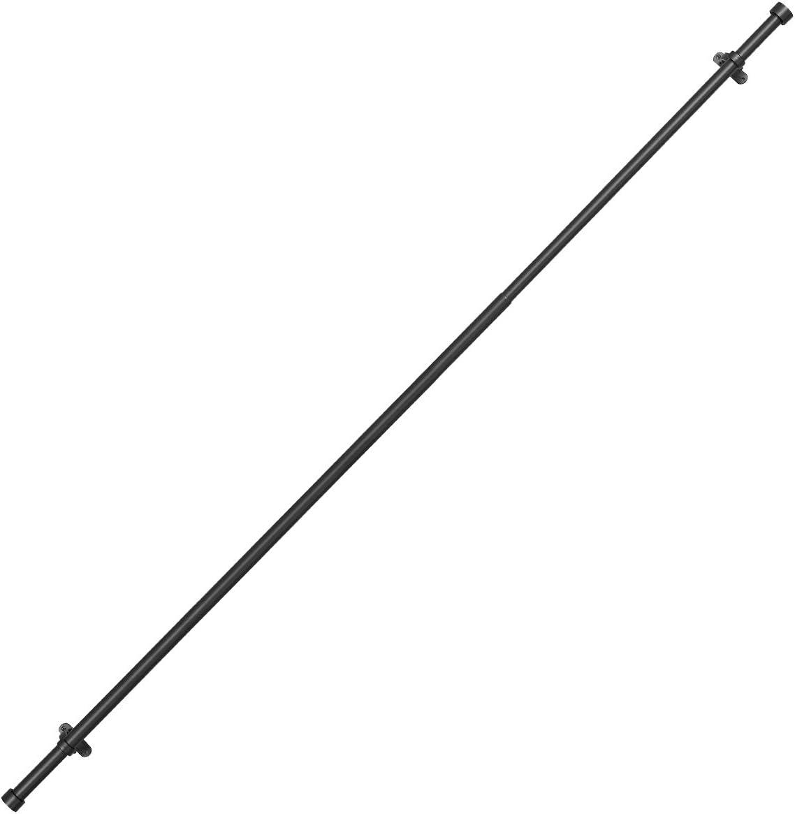 Matte Black Adjustable Curtain Rod with Aluminum Brackets, 16-28 Inches