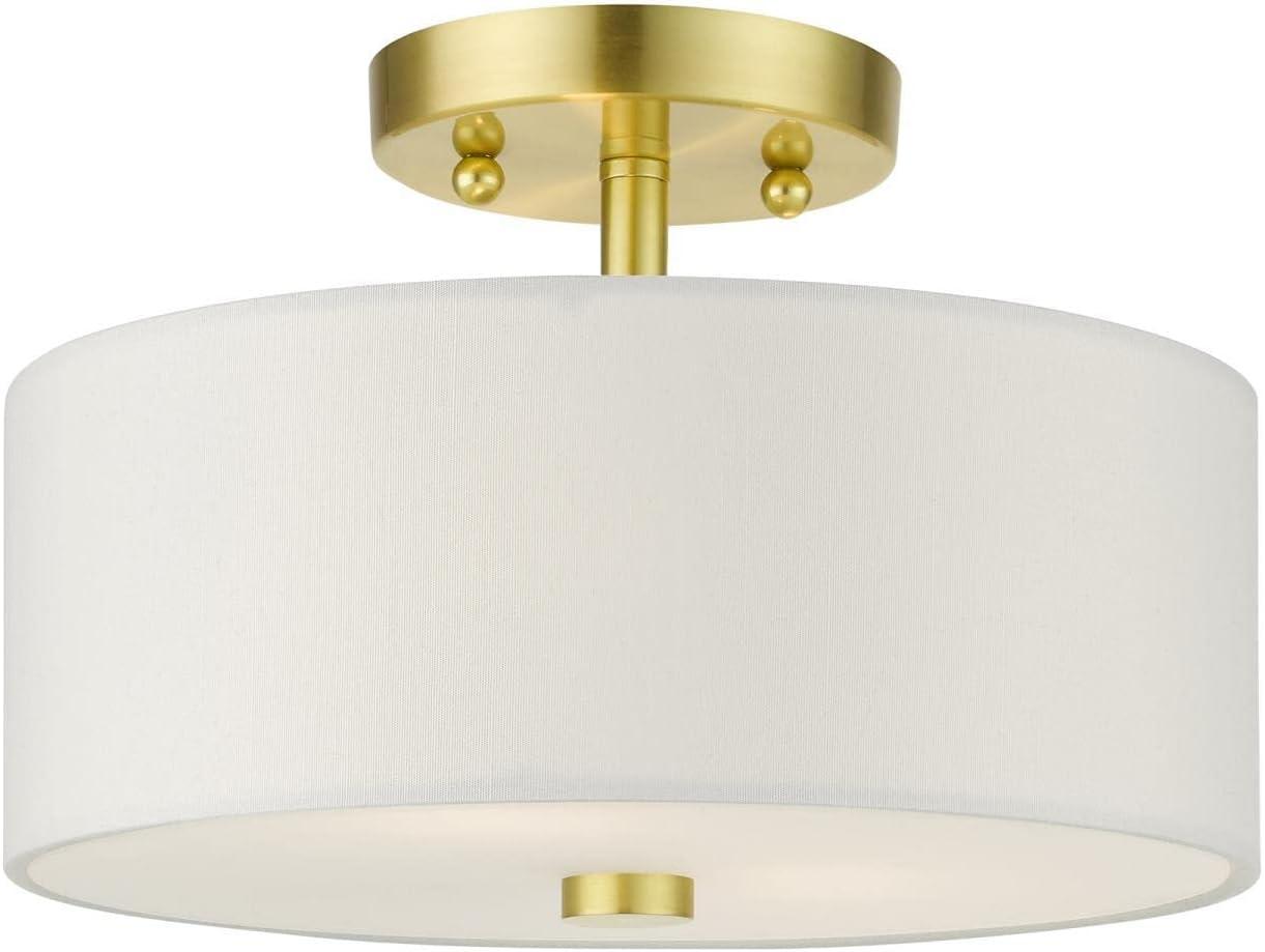 Livex Lighting Meridian 2 - Light Semi-Flush Mount in  Satin Brass