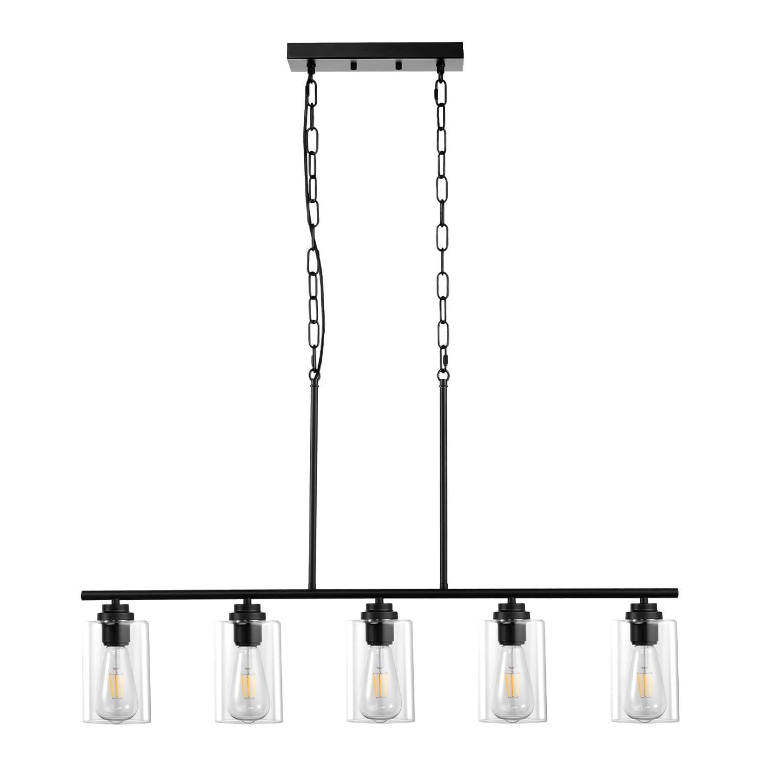 VEVOR 5-Light Adjustable Kitchen Island Pendant Light - 60W E26 Bulbs for Dining Room