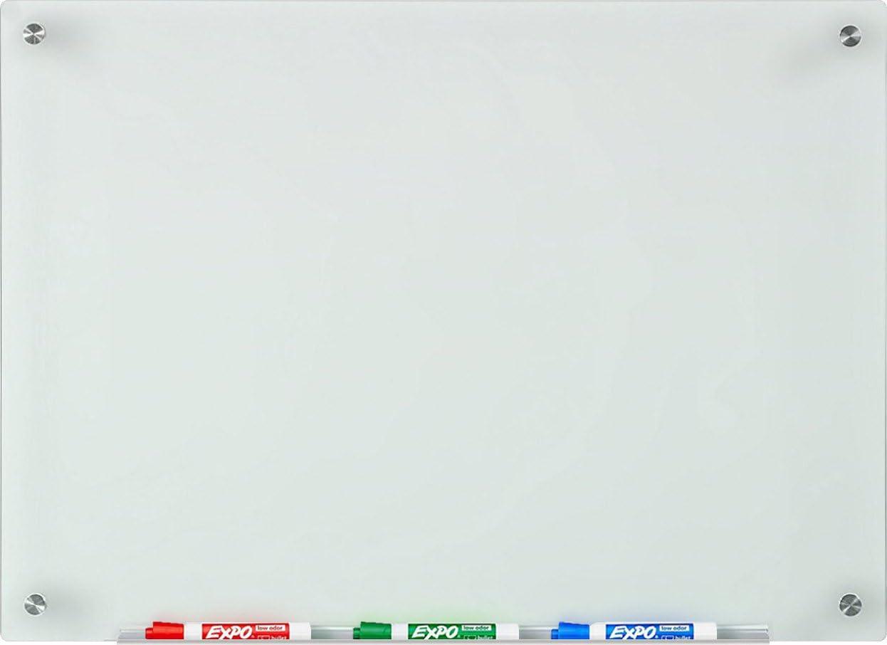 Audio-Visual Direct Frosted Glass Dry-Erase Whiteboard Set - 18 x 24 inches - (Non-Magnetic)