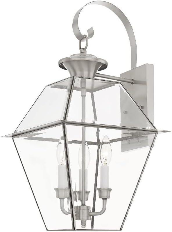 Charleston Charm Charcoal Brass 3-Light Outdoor Lantern