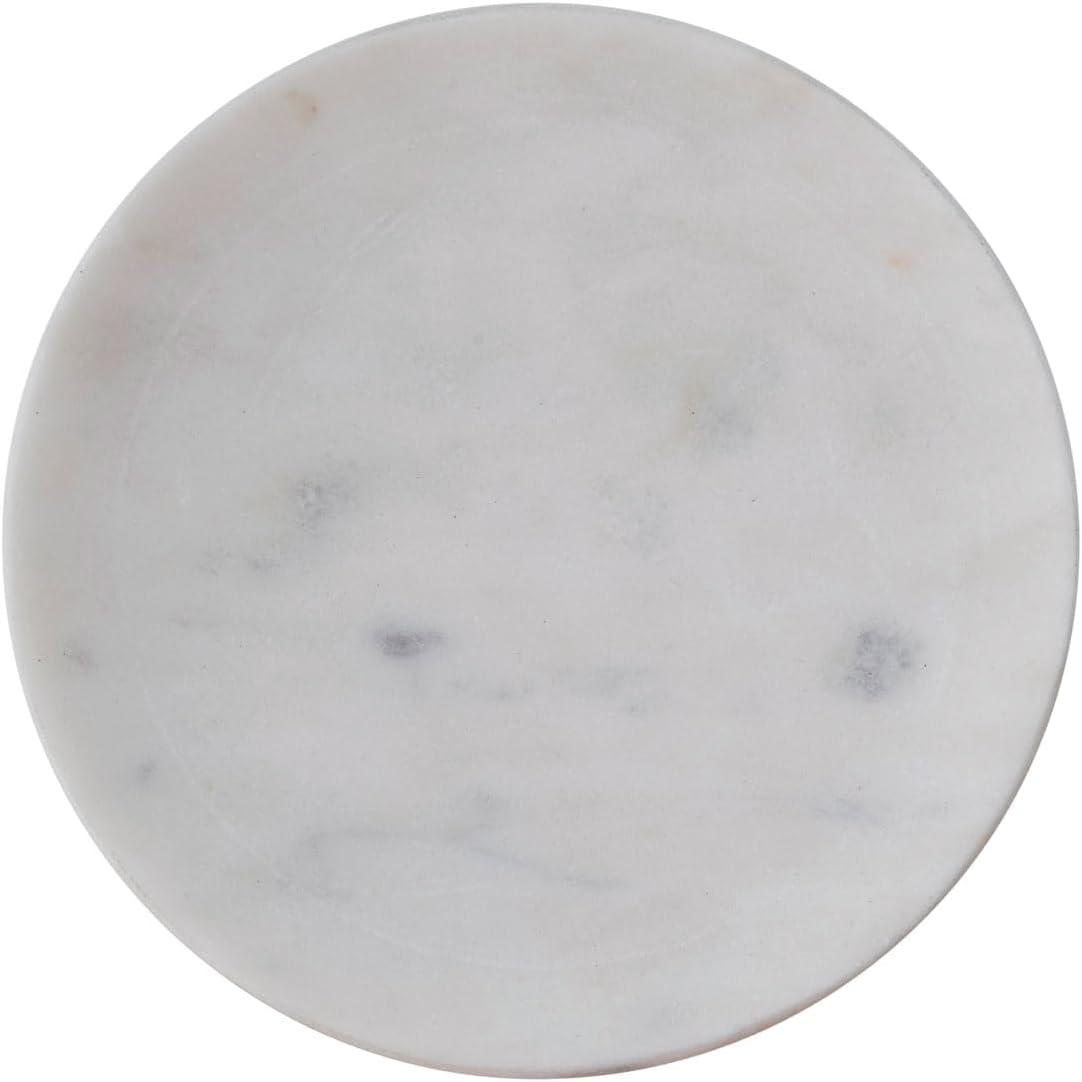 White Round Marble Soap Dish