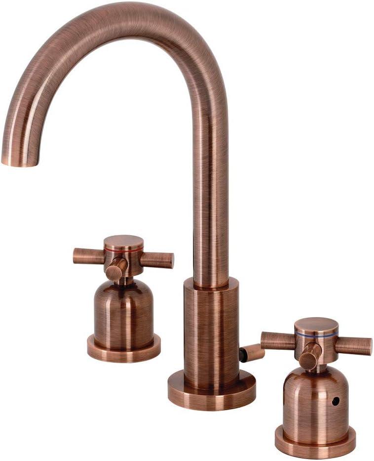 Kingston Brass Concord Two-Handle 3-Hole Deck Mount Widespread Bathroom Faucet with Brass Pop-Up Drain