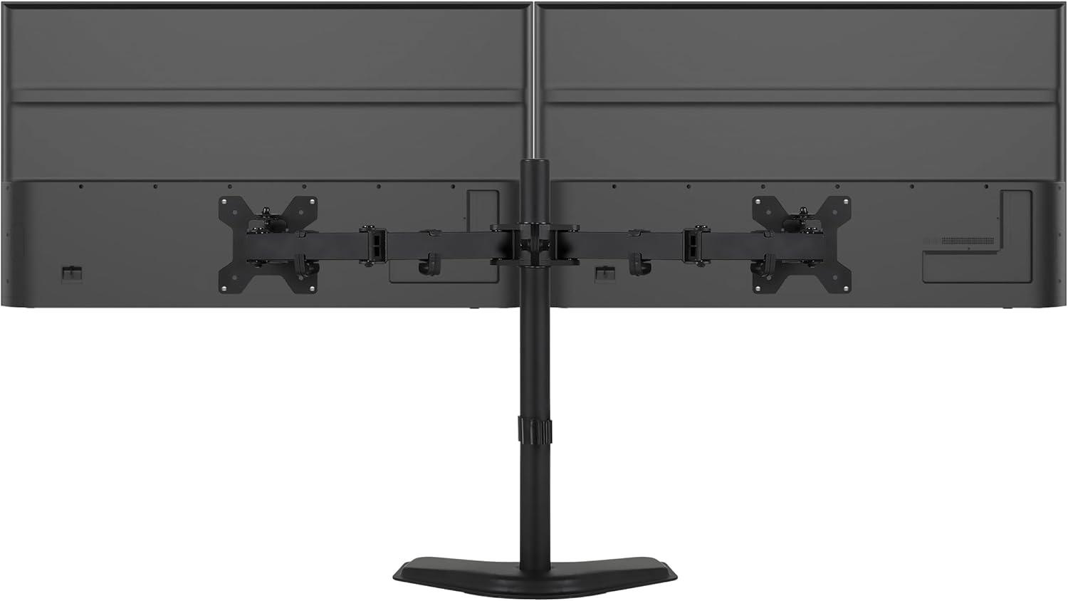 Black Dual Monitor Desk Mount with Adjustable Arms