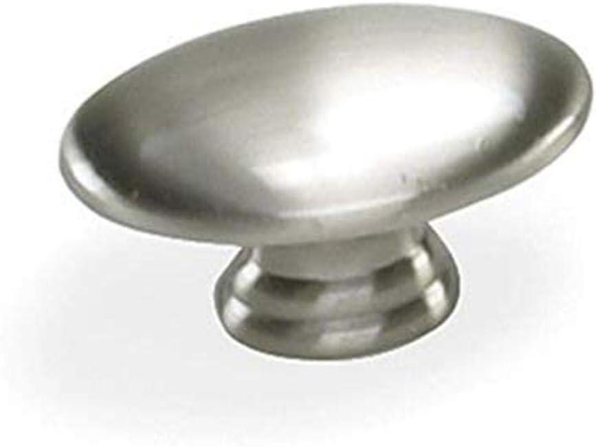 Satin Pewter Oval Knob with Mounting Hardware, 1.5-Inch