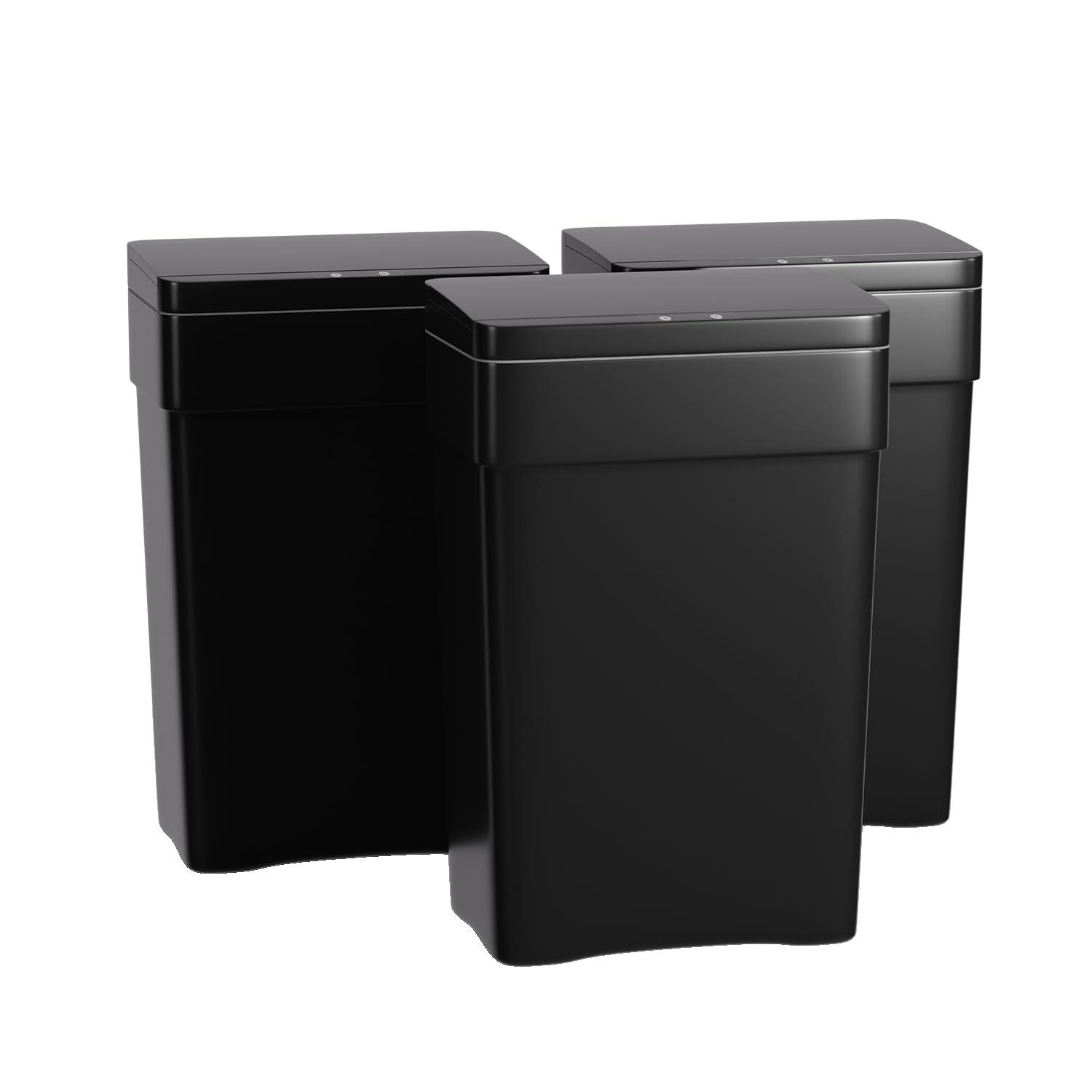 13 Gallon 50 L Trash Can With Lid Plastic Kitchen Trash Bin Automatic Touch Free Motion Sensor Trash Can (3)