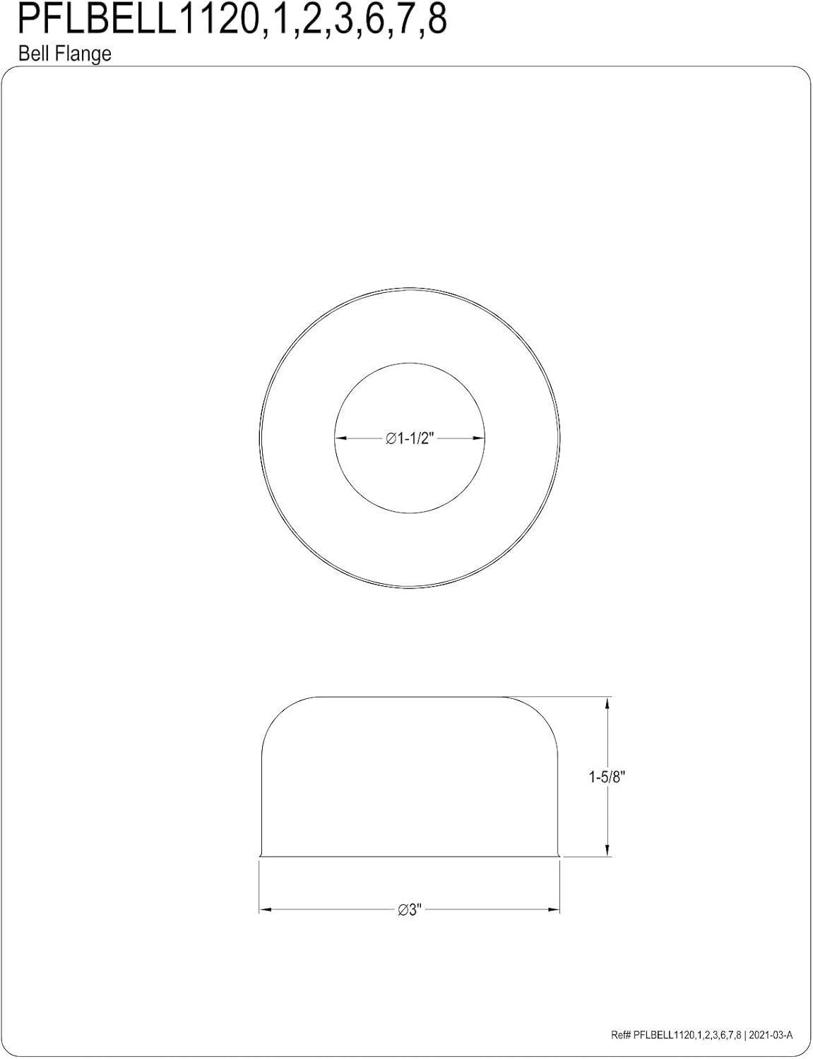 Polished Nickel 1-1/2-Inch Bell Flange