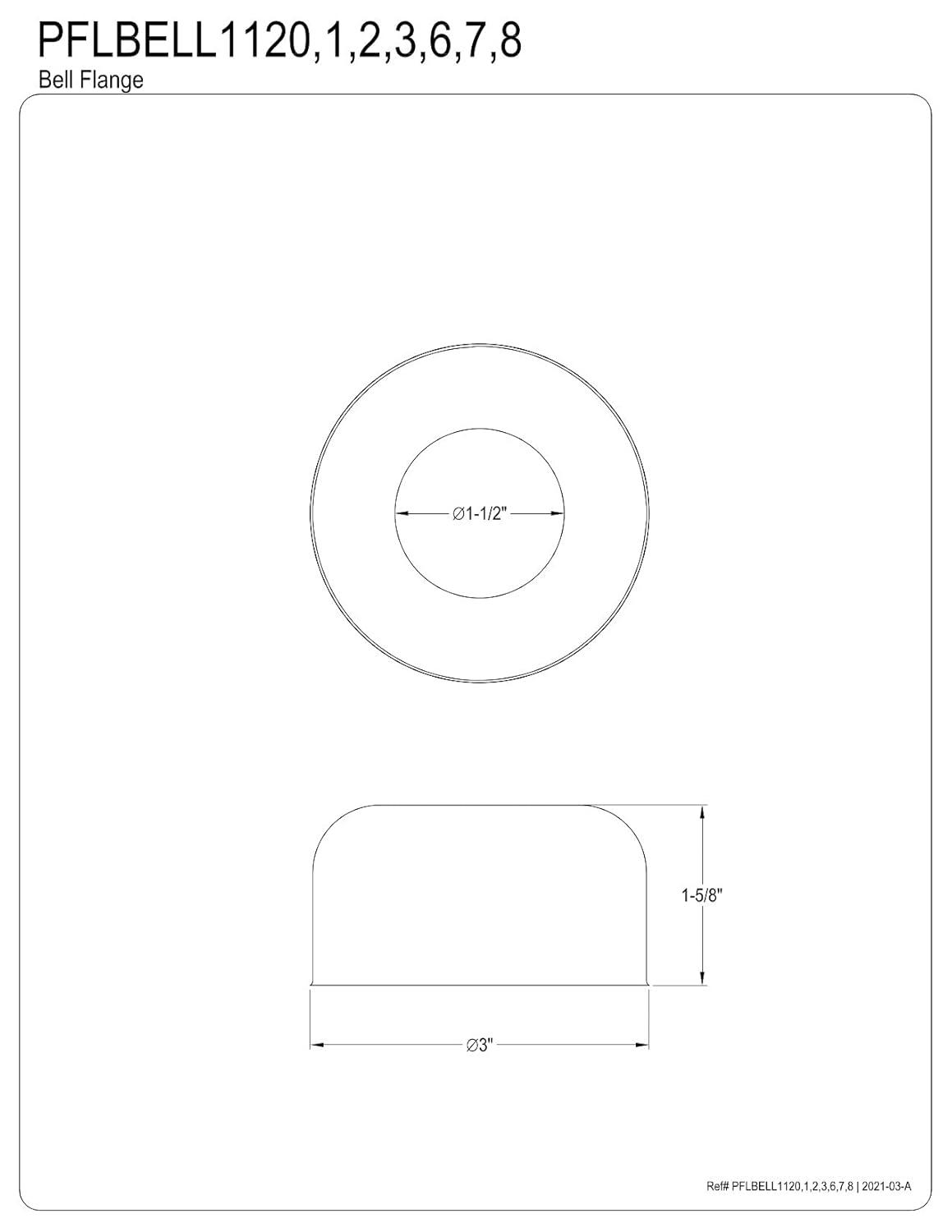 Kingston Brass Made To Match 1-1/2-Inch ID x 3-Inch OD Box Flange