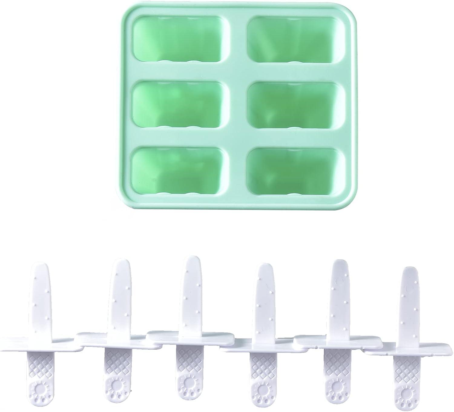 JUNYUI 6 Pieces Silicone Ice Reusable Easy Release Ice Make Ice Cube Mold Mint Green One Size