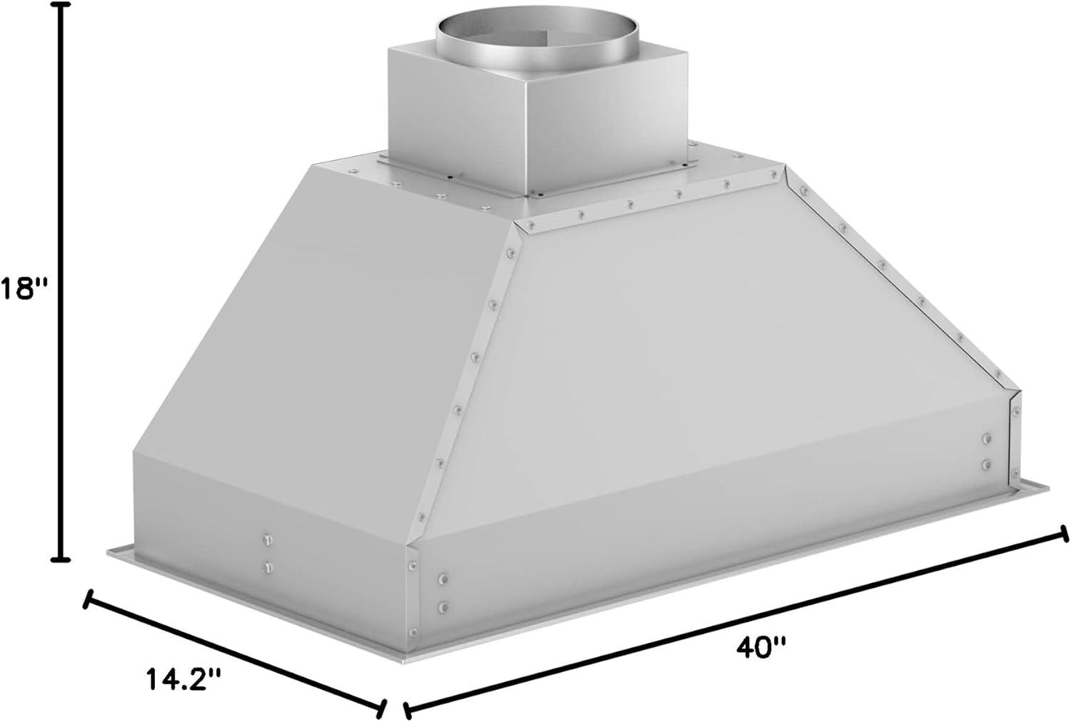 40" 700 CFM Ducted Insert Range Hood in Brushed 430 Stainless Steel