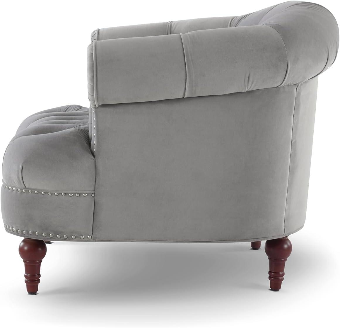 La Rosa Victorian Tufted Accent Chair Opal Grey