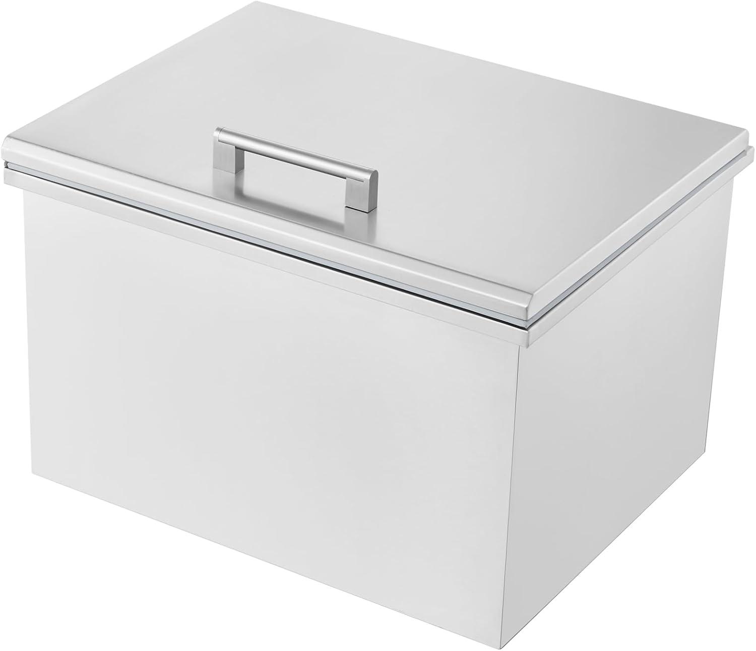 VEVOR 40Quart Drop in Ice Chest Ice Cooler Ice Bin Stainless Steel 20"x16"x14.6"