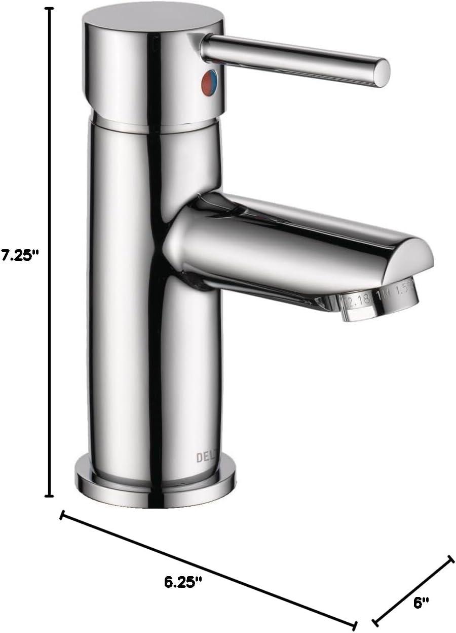 Chrome Single Handle Modern Bathroom Faucet with Drain Assembly