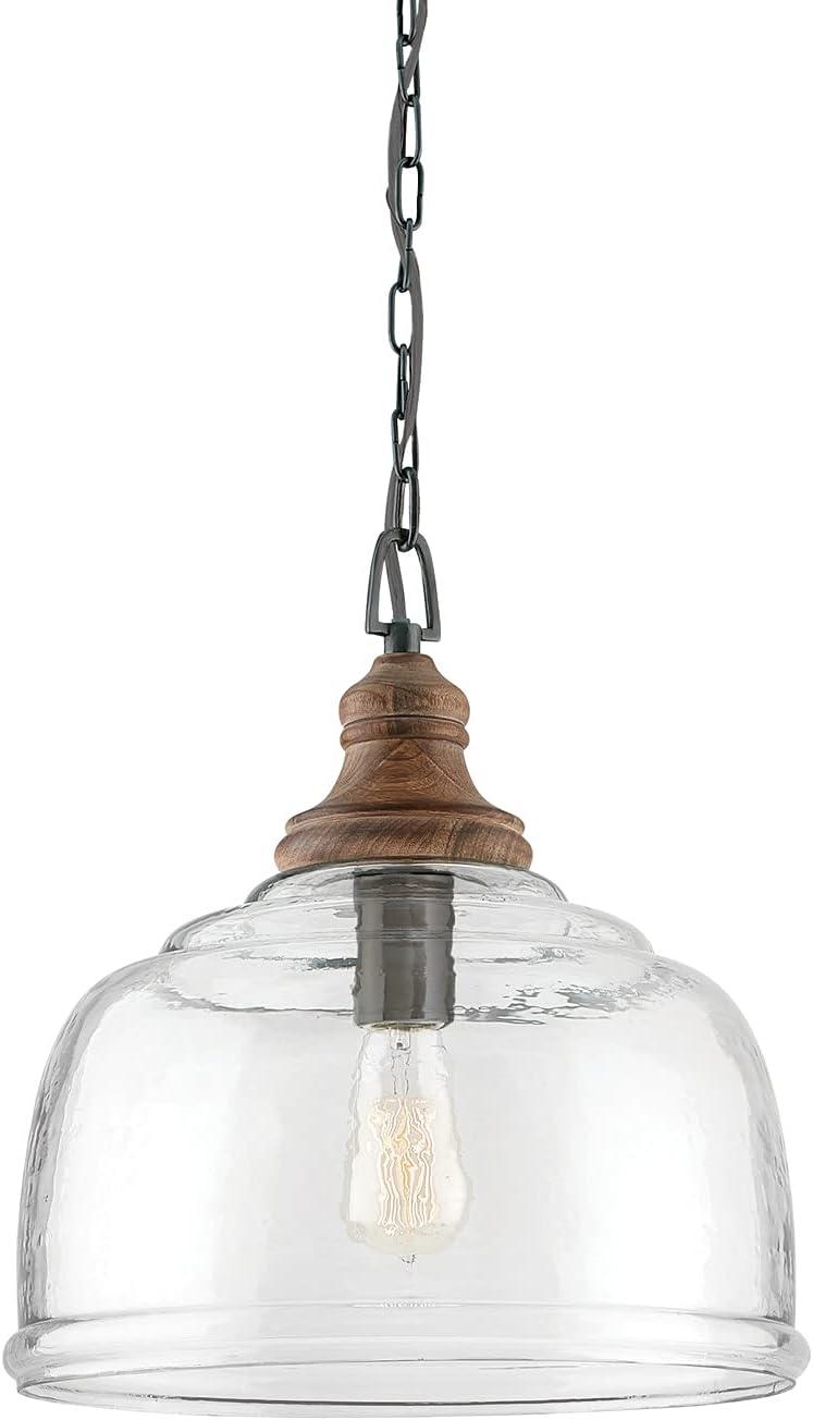 14 Inch 1 Light Pendant In Urban/Industrial Style 14 High By 15.5 Wide-Grey Wash/Iron Silk Finish    -Traditional Installation Capital Lighting