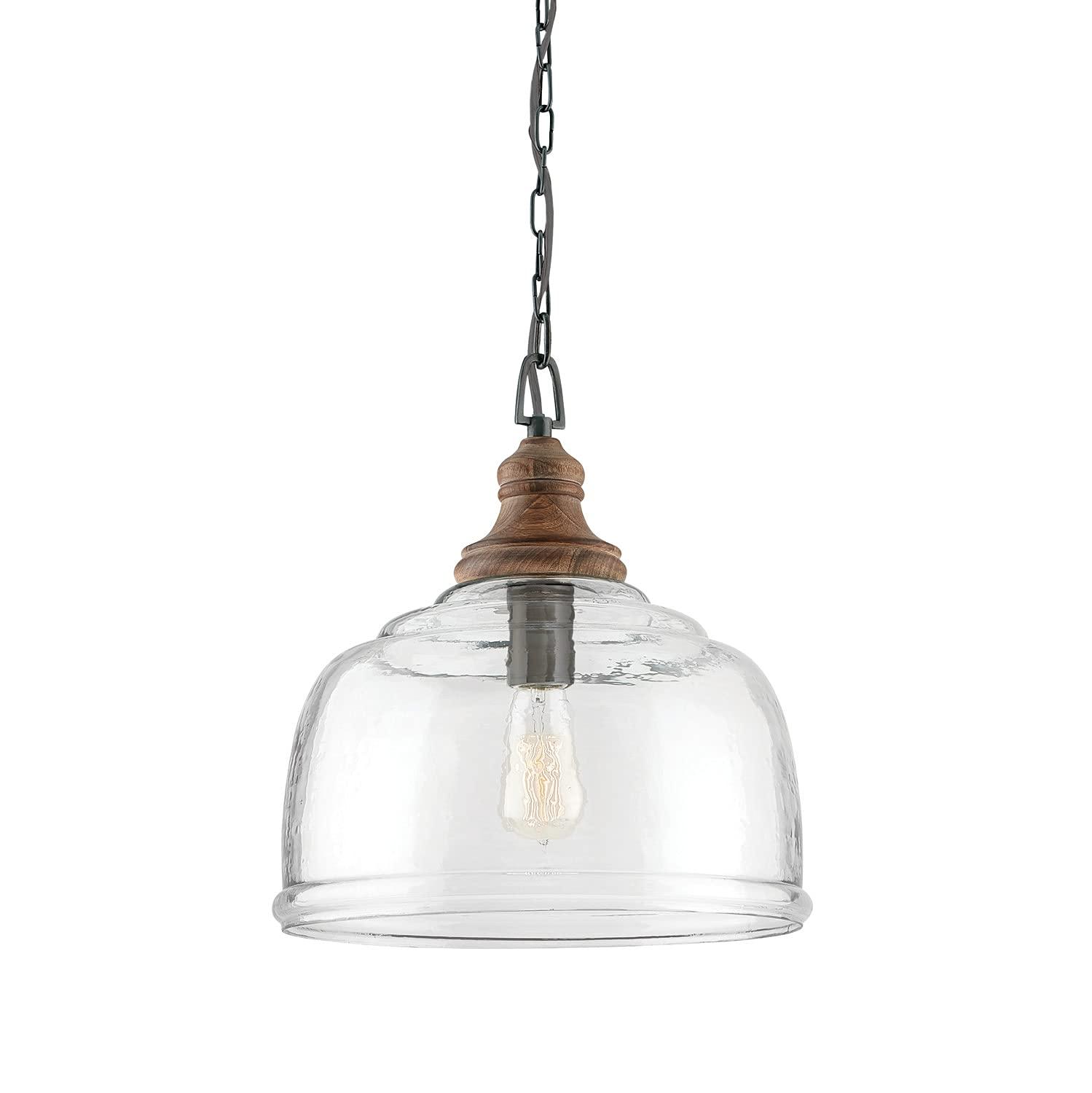 14 Inch 1 Light Pendant In Urban/Industrial Style 14 High By 15.5 Wide-Grey Wash/Iron Silk Finish    -Traditional Installation Capital Lighting