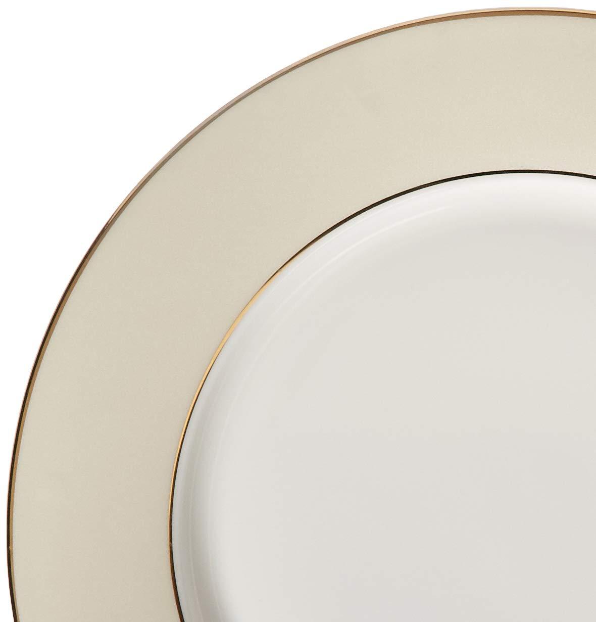 Lorren Home Trends La Luna Bone China 57-Piece Beige Border with 24K Gold Trim Dinnerware Set, Service for 8