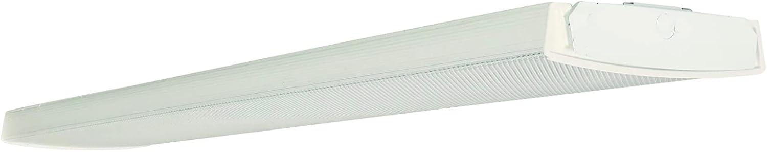 Sleek 4ft White Steel LED Wraparound Light with Acrylic Diffuser