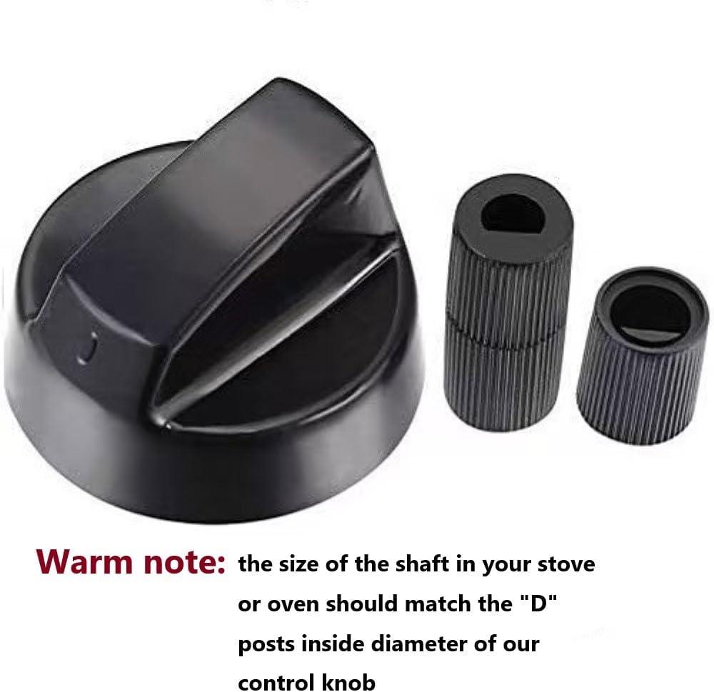 Myenne 4 Pack Oven Control Switch Knobs With 12 Adapters Universal Stove Knobs Replacements Burner Range Knobs For Oven Stove Range Black