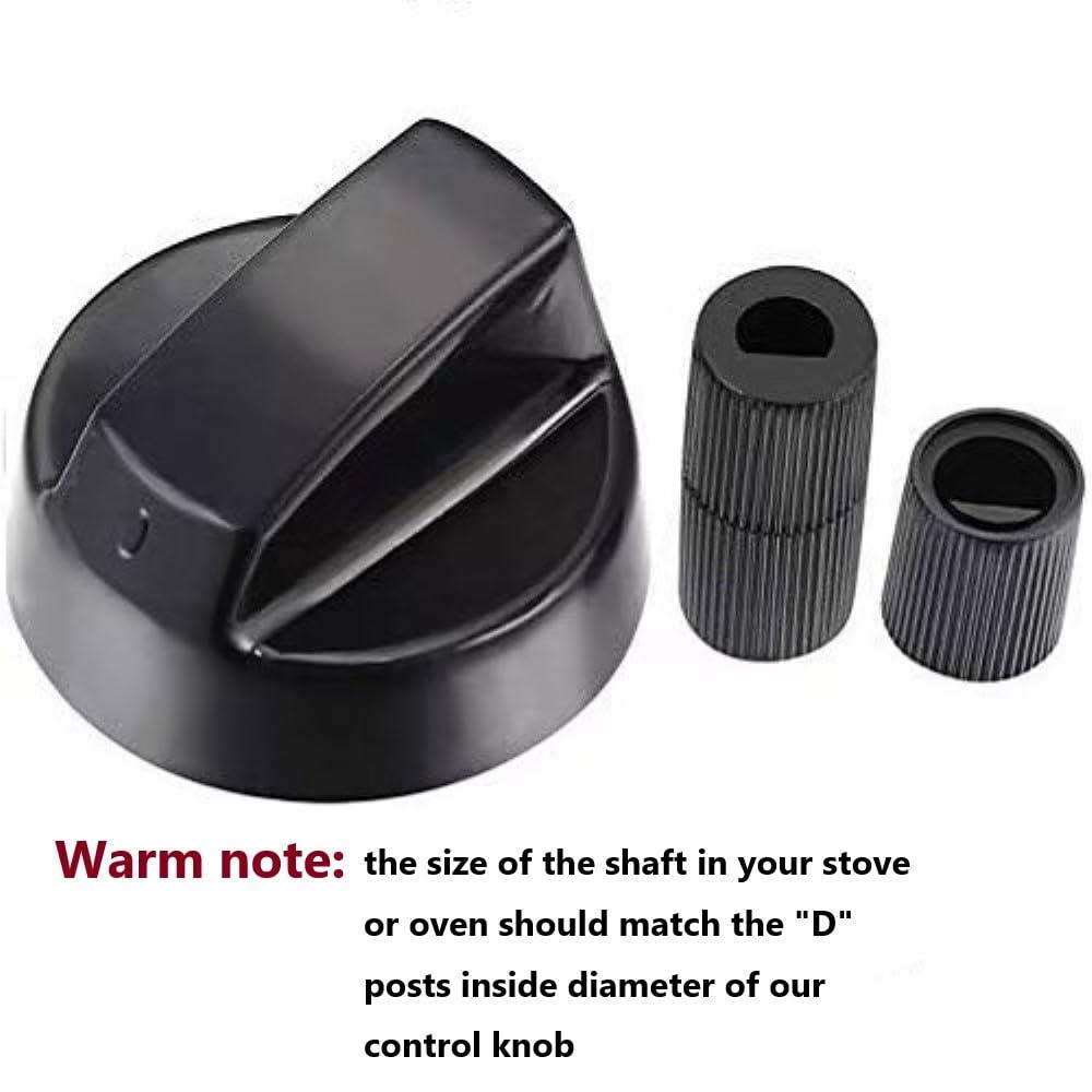 Myenne 4 Pack Oven Control Switch Knobs With 12 Adapters Universal Stove Knobs Replacements Burner Range Knobs For Oven Stove Range Black