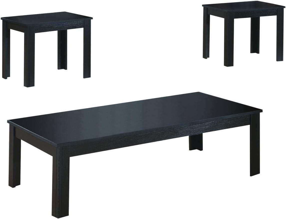 Transitional Black Oak 3-Piece Coffee & End Table Set