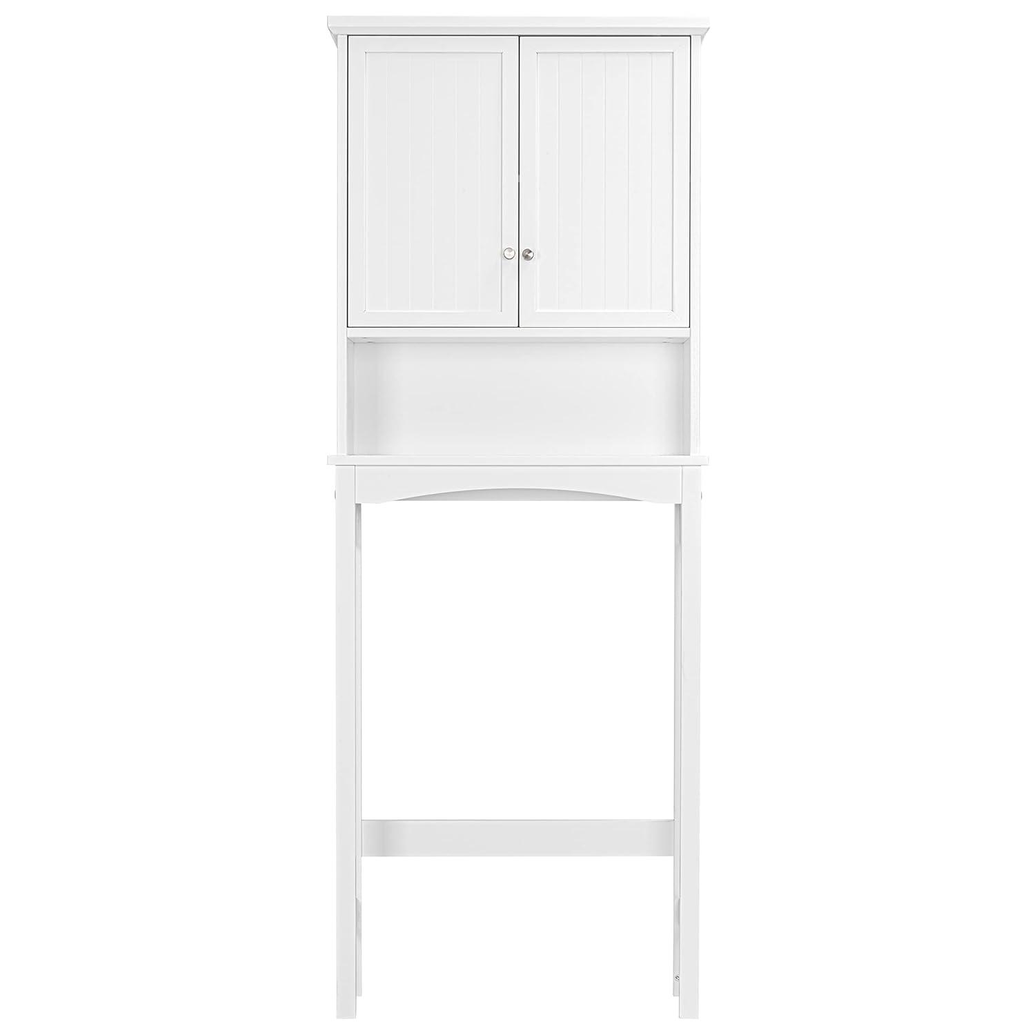 UTEX Bathroom Storage Over The Toilet, Bathroom Cabinet Organizer with Adjustable Shelves, Bathroom Space Saver for Bathroom, White