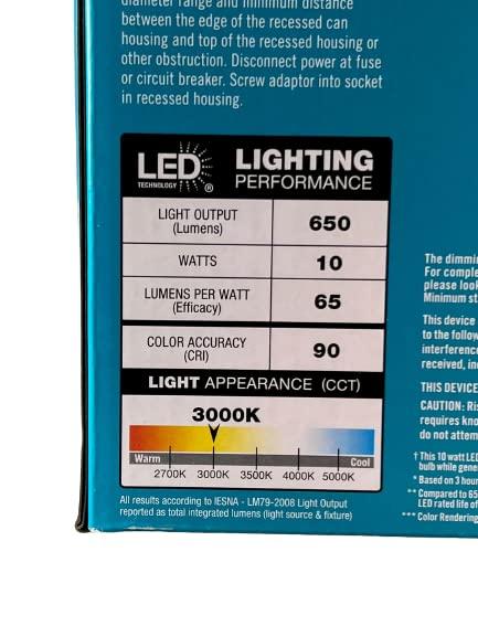 5/6 in. Integrated LED Recessed Retrofit Light Trim 3000K, (4-Pack)