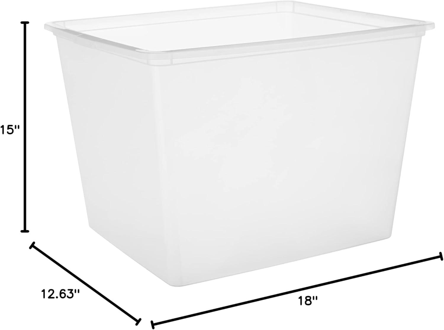 IRIS USA Plastic Stackable and Nestable Storage Bin Tote Organizing Container, Clear