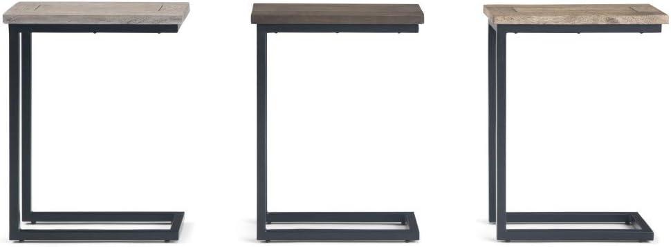 Simpli Home Skyler Contemporary End Table in Walnut and Black