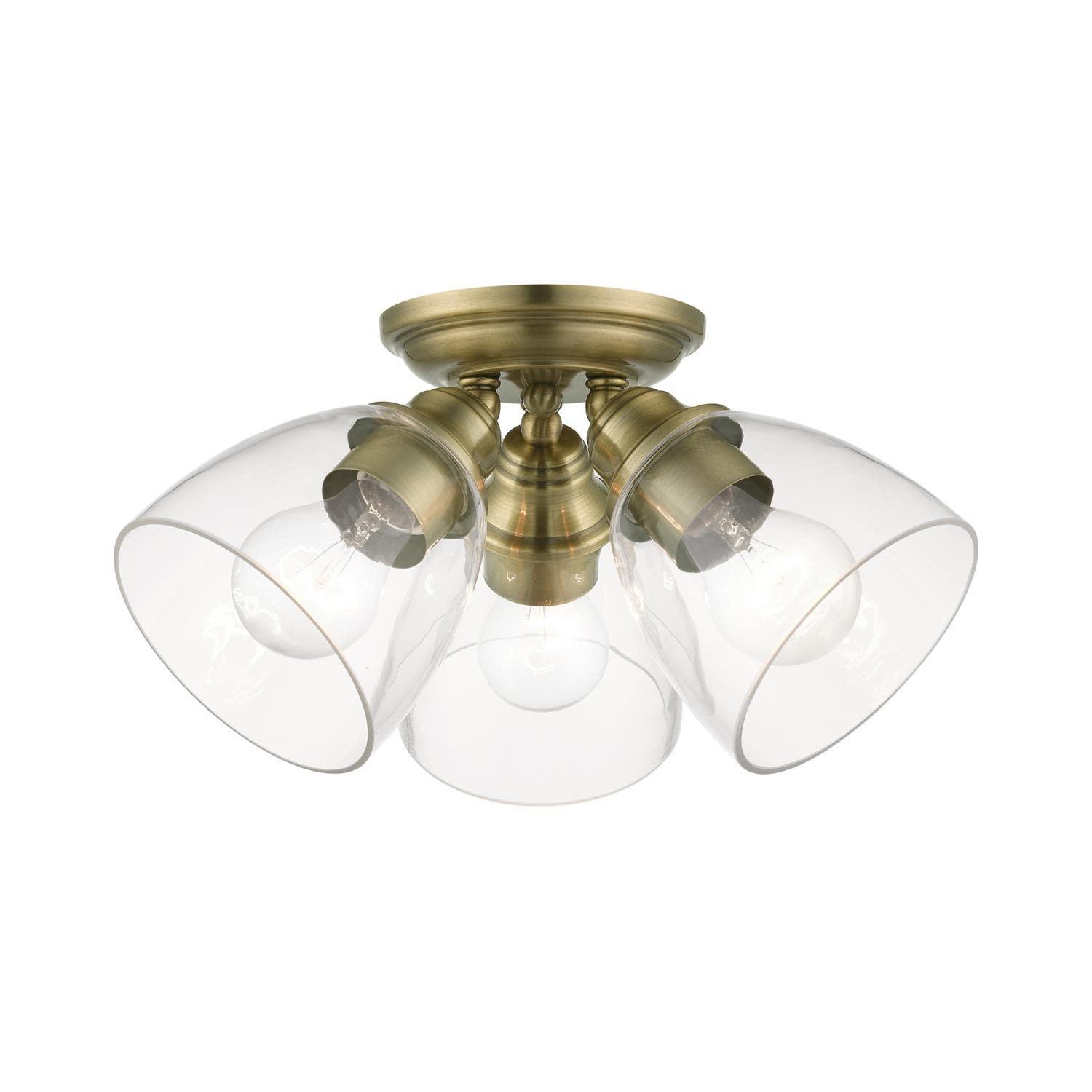 17 Stories Gunnbjorn 3-Light 14.25" Semi Flush Mount