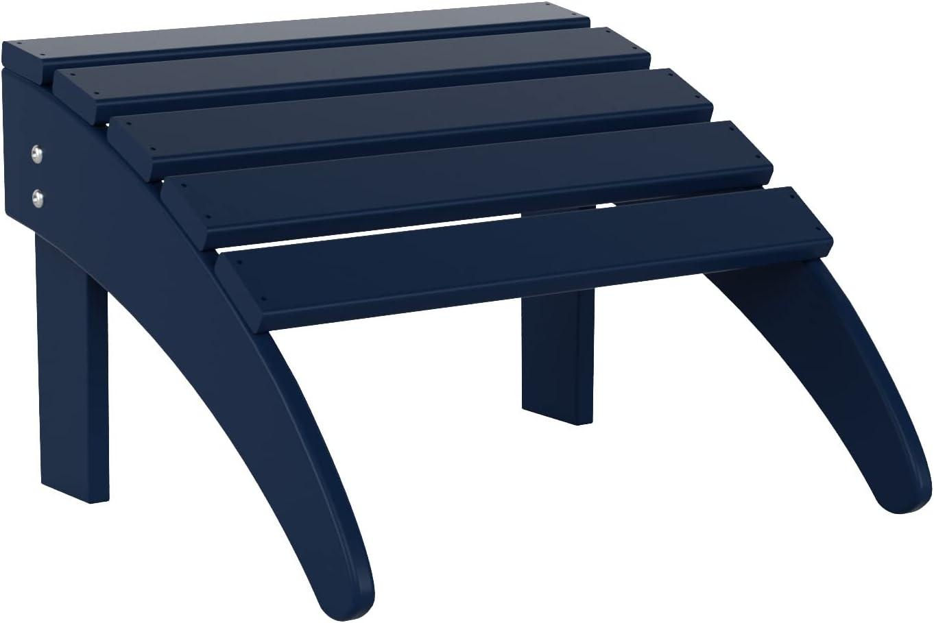 Navy Blue Classic Adirondack Outdoor Ottoman in HDPE