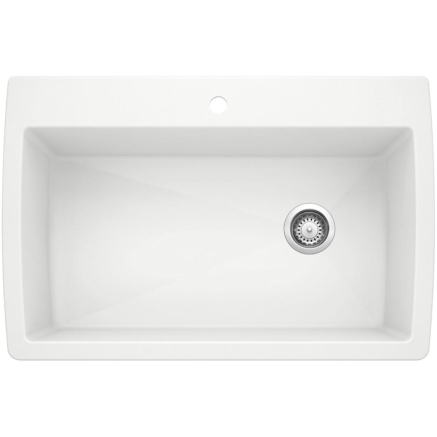 Diamond SILGRANIT 33.5" L x 22" W Super Single Drop-in/Undermount Kitchen Sink