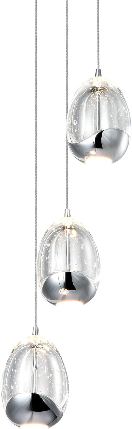 Artisan Deco 7.5" Polished Chrome Globe LED Pendant Light