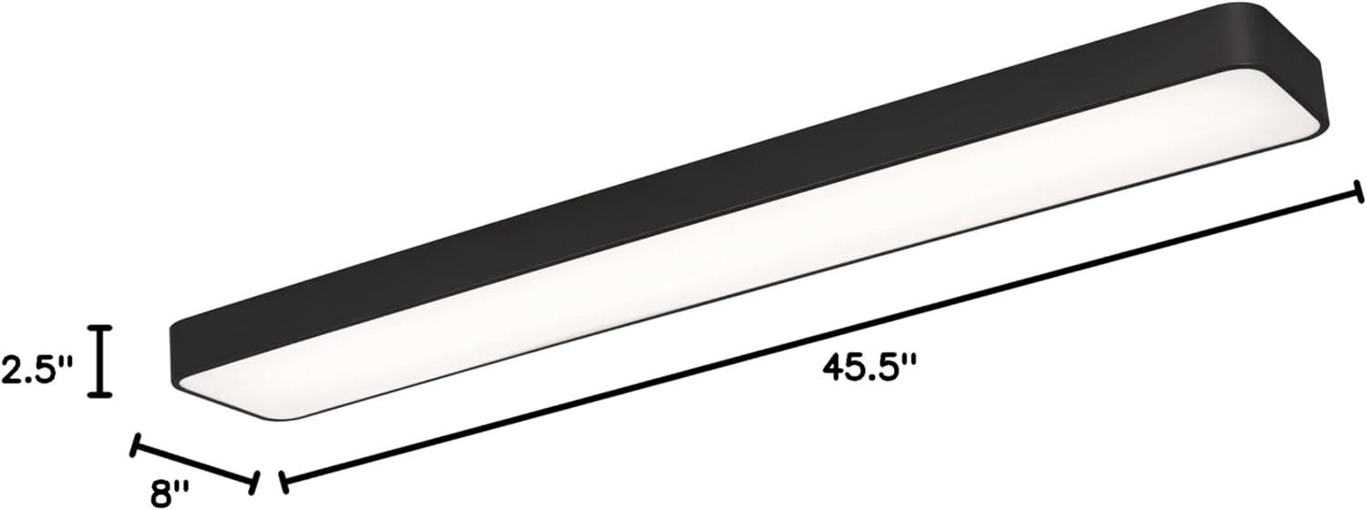 AFX Bailey 46" LED Linear Flush Mount Light - 45.5"L x 8"W x 2.5"H Black