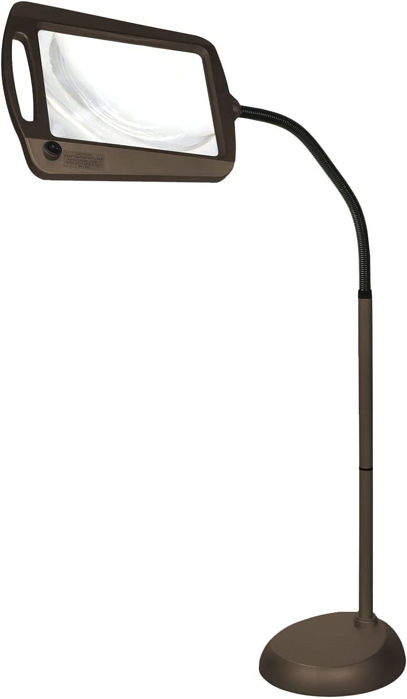 daylight 24 402039-BRNZ Full Page 8 x 10 Inch LED Illuminated Floor, Bronze Magnifier Lamp